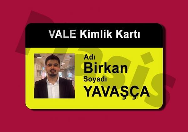 Fotoğraflı vale kimlik kartı