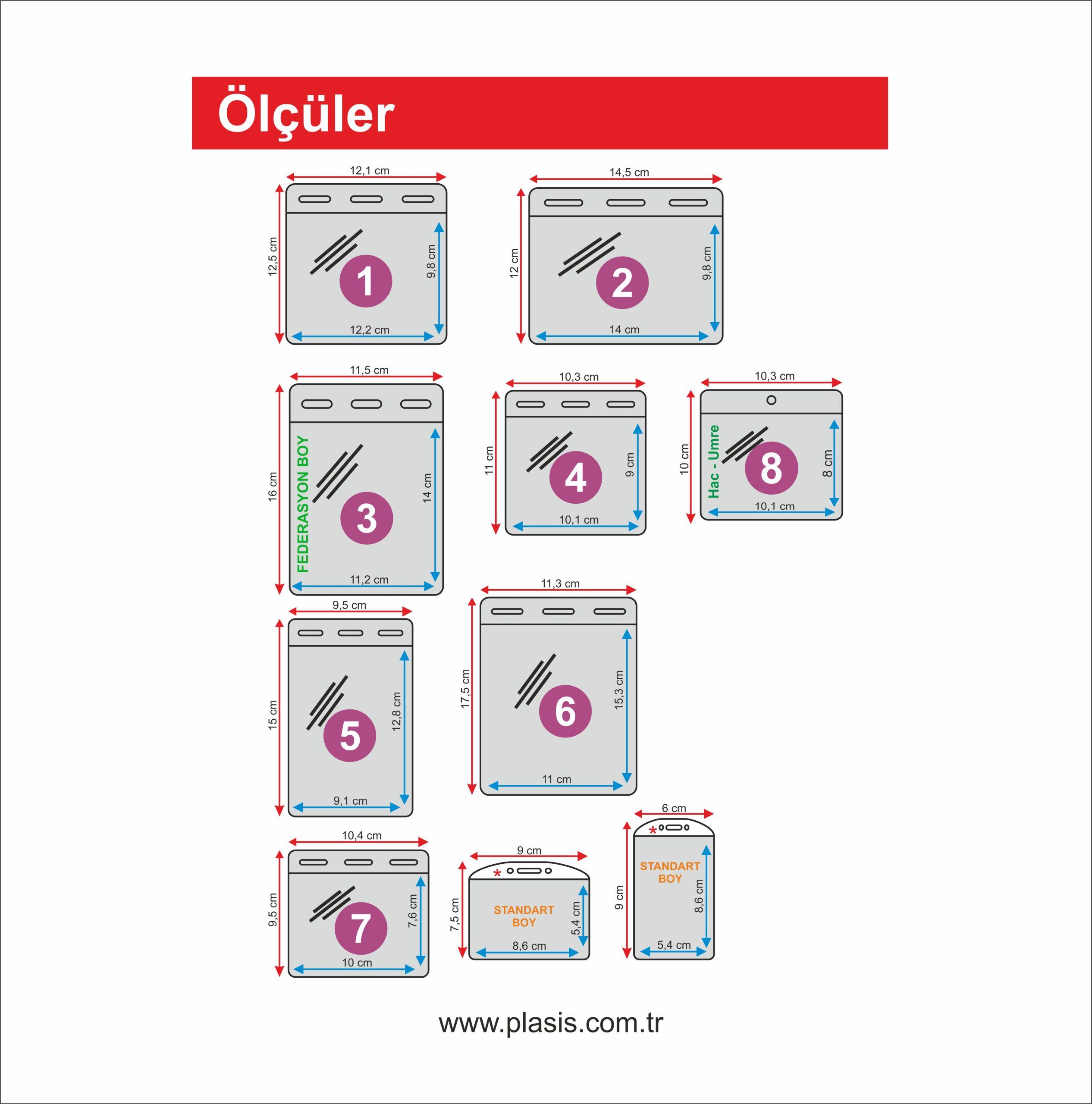 pvc kart poşeti ölçüleri