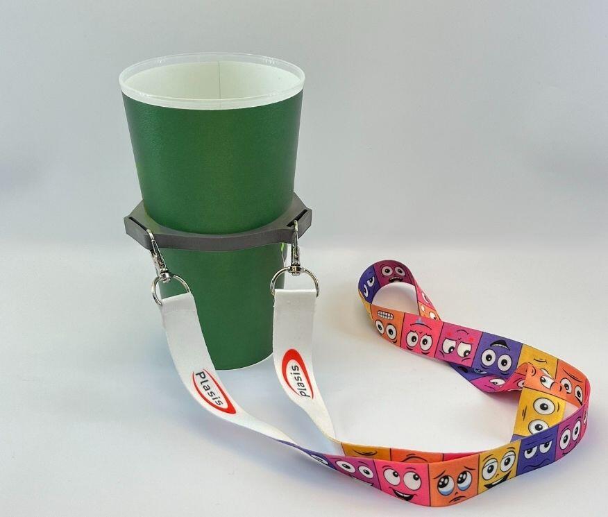 Plastik bardak tutucu boyun askısı